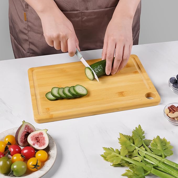 Bamboo Wood Cutting Board for Kitchen 12" x 8" Mini Wooden Charcuterie Boards - Image 6