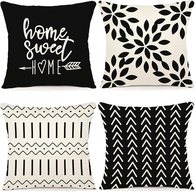 YCOLL Pillow Covers 16x16 Set of 4, Modern Sofa Throw Pillow Cover, Decorative by PillowCoversExpert