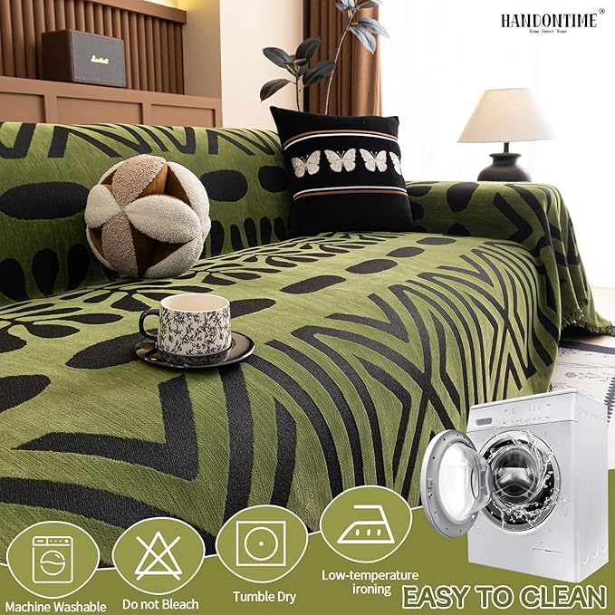 HANDONTIME Boho Couch Cover Geometric Striped Pet Covers - Image 6