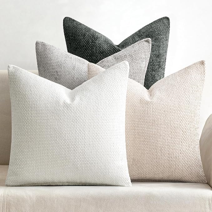 MIULEE Pack of 4 Couch Throw Pillow Covers 20x20 Inch Gray Soft Decorative by MIULEE