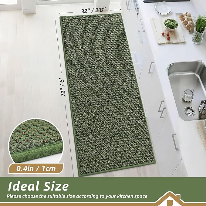 BEQHAUSE Kitchen Runner Rugs 32"x72", Non-Slip Kitchen Mats