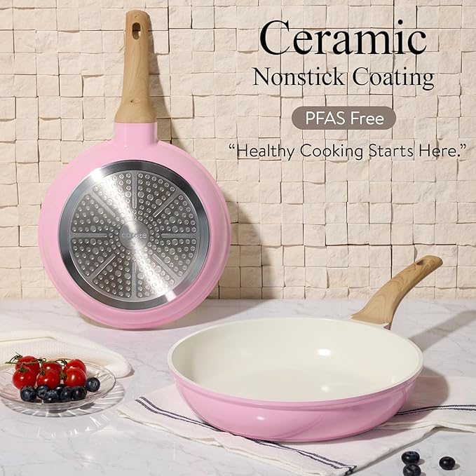 CAROTE Ceramic Cookware Set, Pot and Pan Set - Image 3