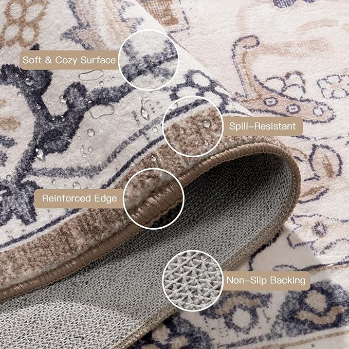Lofus 8x10 Area Rugs for Living Room, Washable Area Rug, Rugs for Bedroom - Image 6