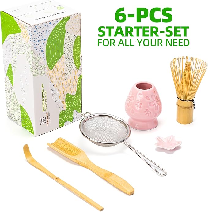 TEANAGOO Matcha Whisk Set, 6-PCS Traditional Starter Set, 100 Prongs Whisk - Image 3