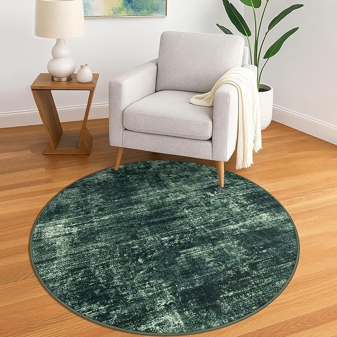 IOHOUZE Round Area Rug 5 Ft Circle Entryway Rugs Round Washable Door Mat Indoor by iOhouze