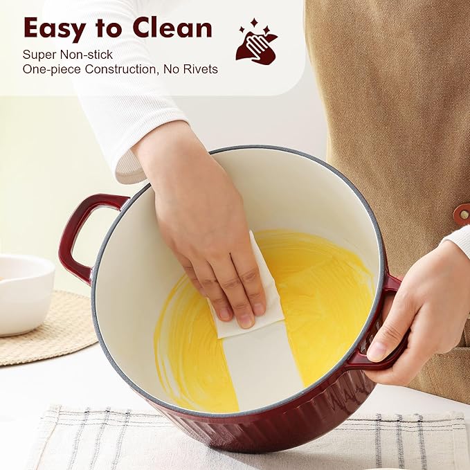 SENSARTE Enameled Cast Iron Dutch Oven Pot