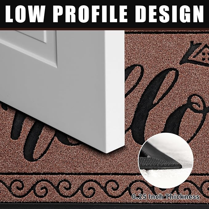 Yimobra Welcome Mats for Front Door 29.5x17, Heavy Duty Waterproof Outdoor Door - Image 4