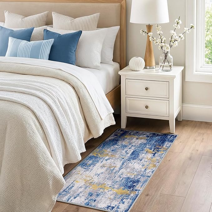 Washable Area Rugs 2'x4' Non-Slip Modern Abstract Soft - Image 2
