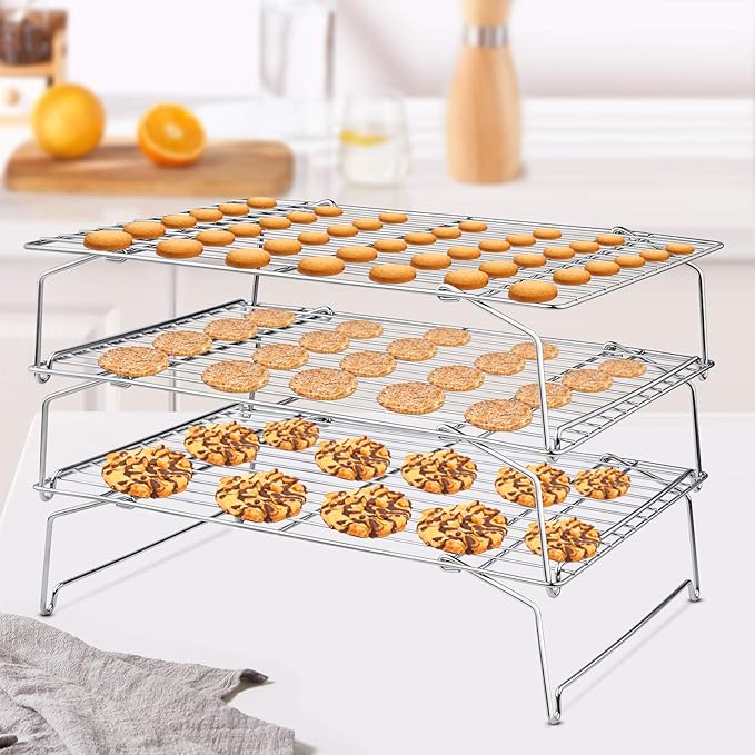 P&P CHEF Cooling Rack, 5-Tier Stainless Steel Stackable Baking Cooking Racks - Image 6