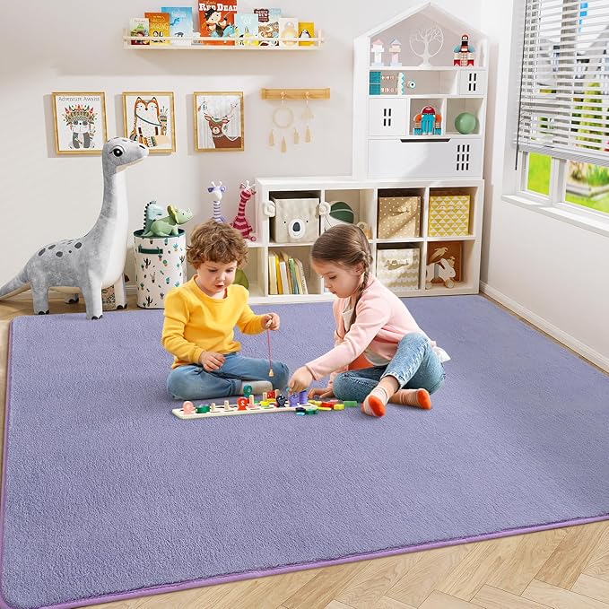 Amearea Large Modern Area Rugs for Bedroom Living Room, 6x9 Feet Purple - Image 4