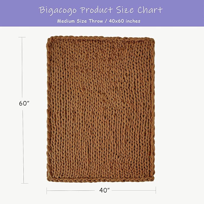 Bigacogo Chunky Knit Throw Blanket