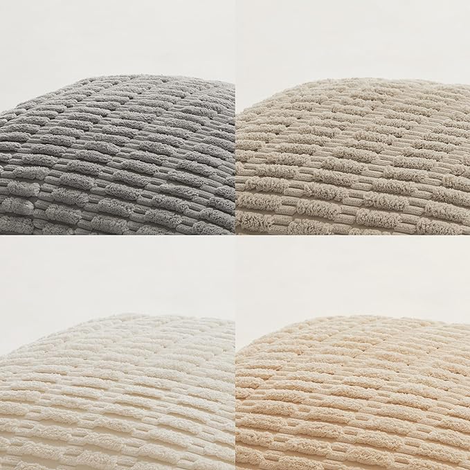 Fancy Homi 4 Packs Neutral Small Decorative Throw Pillow Covers 12x12 Inch - Image 5