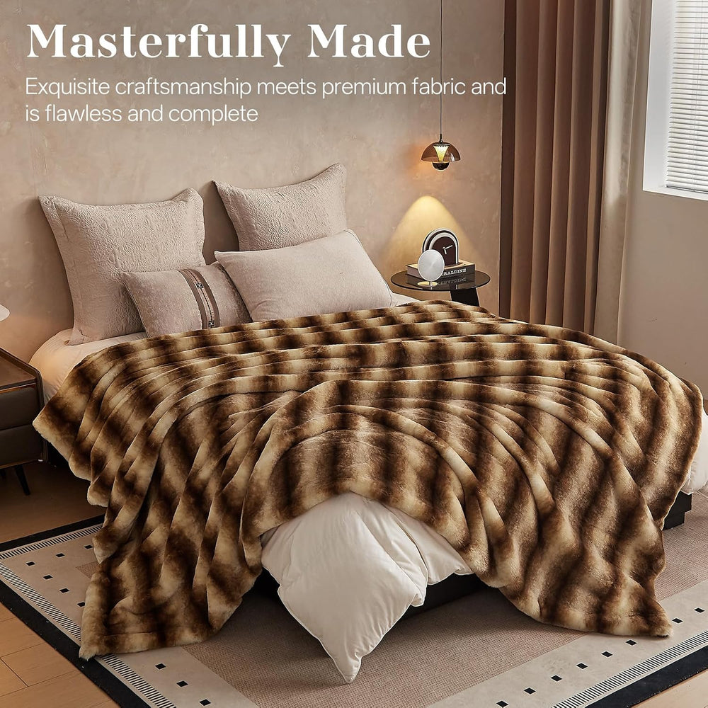 Ultra-Soft Faux Fur Throw Blanket - 60"x80", Brown