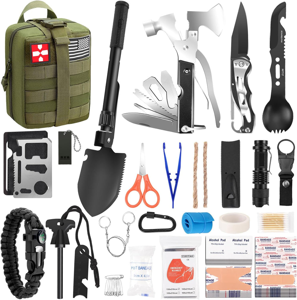 Gifts for Men Christmas Survival Kit and First Aid kit, Emergency Supplies Ca...