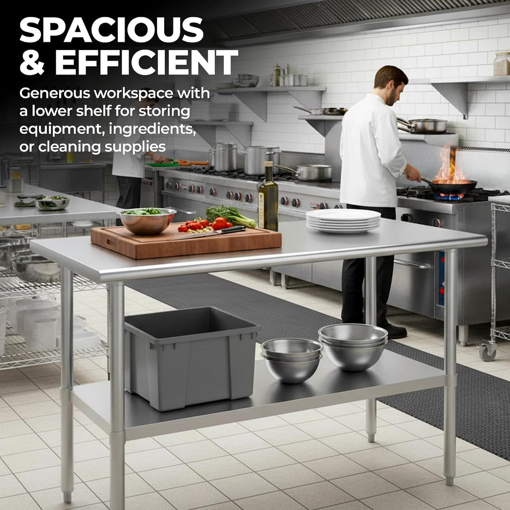 14" x 36" Stainless Steel Prep Table – NSF Certified Heavy Duty Wor...