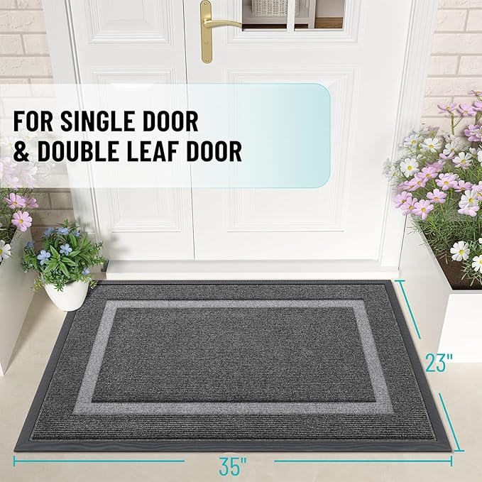 OLANLY Front Door Mat Indoor Outdoor Entrance, Waterproof All-Season, - Image 2