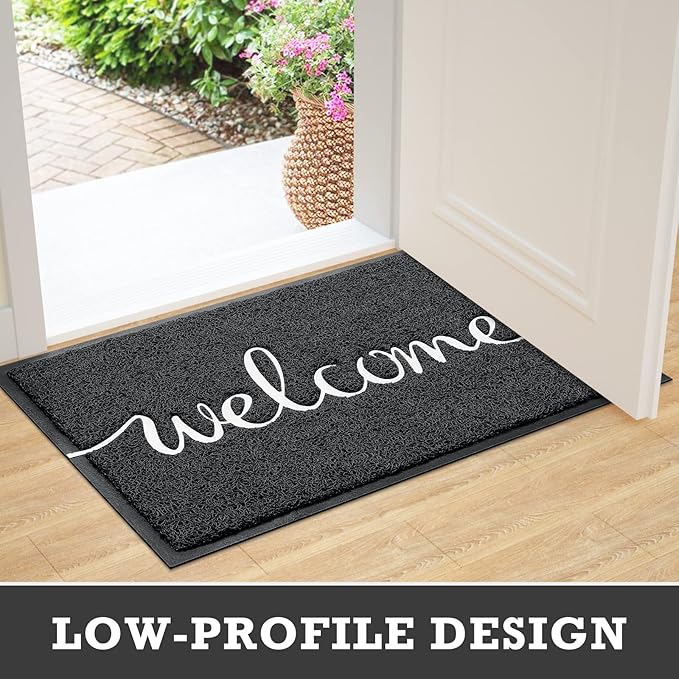 CozyBounty Black Door Mat Welcome Mats Outdoor Indoor Non-Slip Doormat - Image 5