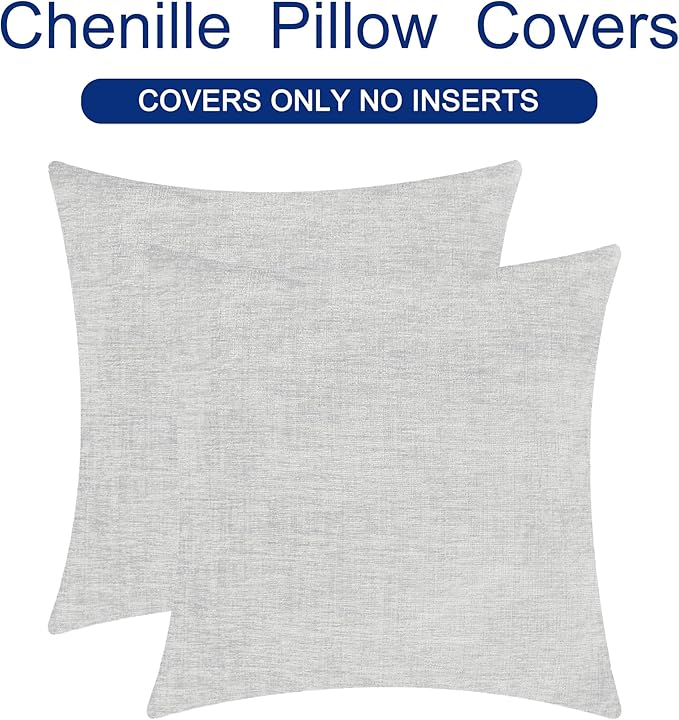 CaliTime Throw Pillow Covers Decorative 20 X 20 Inches Pack of 2 Cozy Chenille - Image 6
