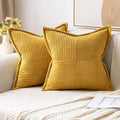 MIULEE Mustard Yellow Corduroy Decorative Euro Sham Pillow Covers 24x24 Inch by MIULEE