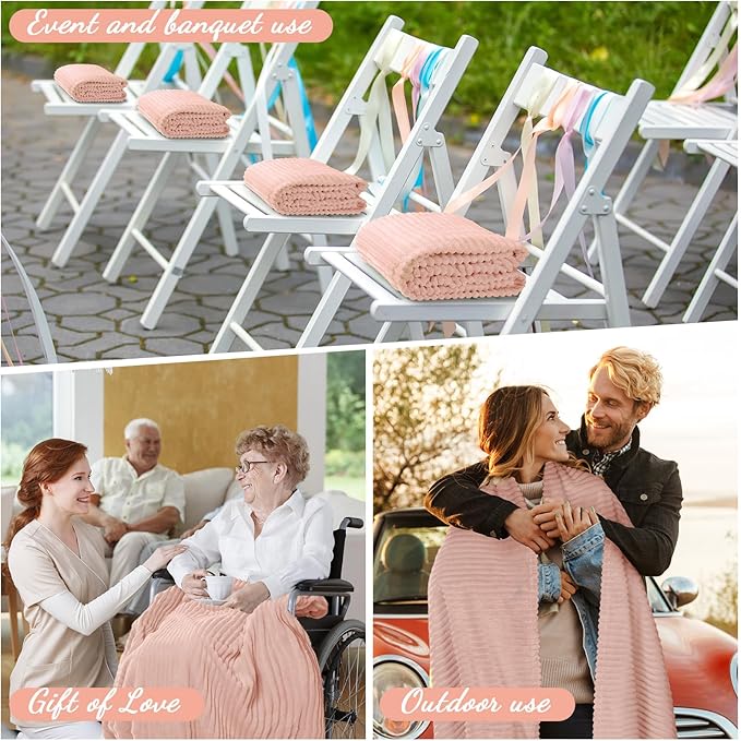 Buryeah 12 Pcs Flannel Throw Blanket Bulk 50 x 60 in Sleepover Blanket Outdoor - Image 4