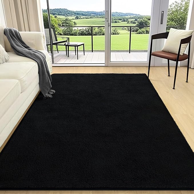 AROGAN Modern Shag Area Rug for Bedroom, 4x6 Feet Washable for Living Room by AROGANAREARUG