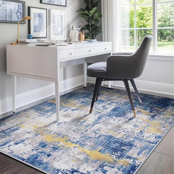 Washable Area Rugs 6'x9' Non-Slip Modern Abstract Soft - Image 7