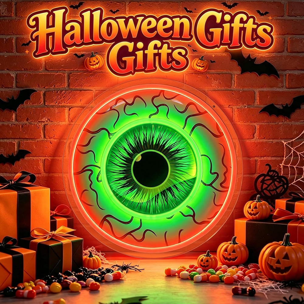 Eyeball Neon Signs Halloween Decorations, Dimmable Neon Lights Wall Decor