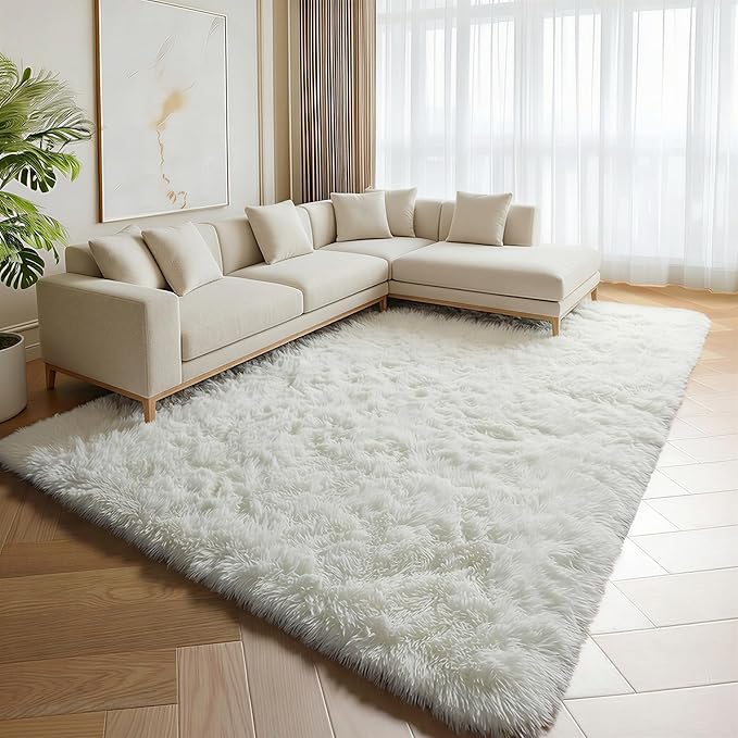 ONASAR Cream White 6x9 Area Rugs by ONASAR