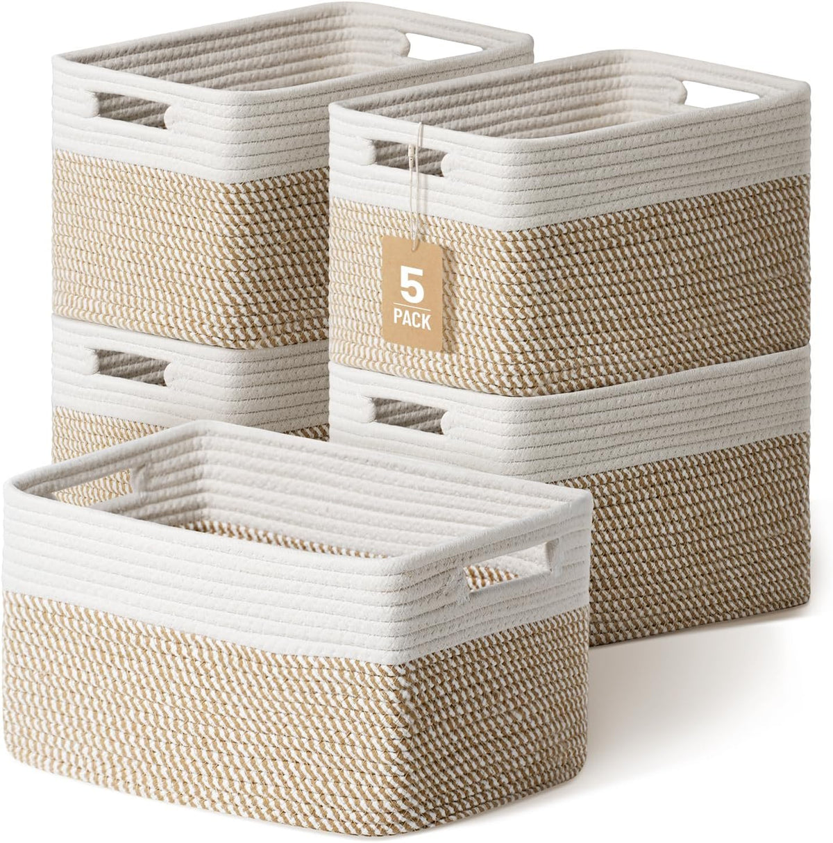woven storage baskets, decorative storage bins for organizing, main product view