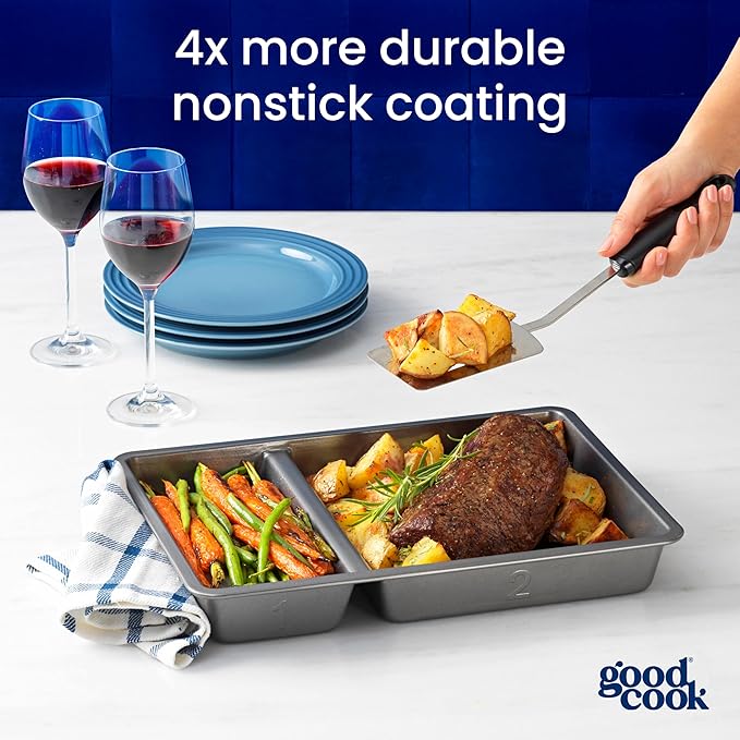 GoodCook Divided Baking Sheet Premium Carbon Steel Nonstick Pan, 9 x 13-Inch - Image 5