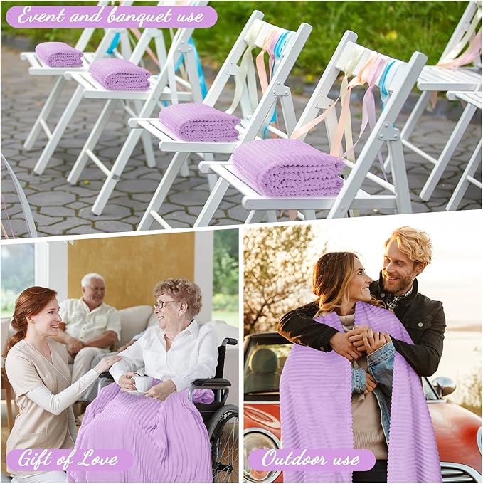 Buryeah 12 Pcs Flannel Throw Blanket Bulk 50 x 60 in Sleepover Blanket Outdoor - Image 5