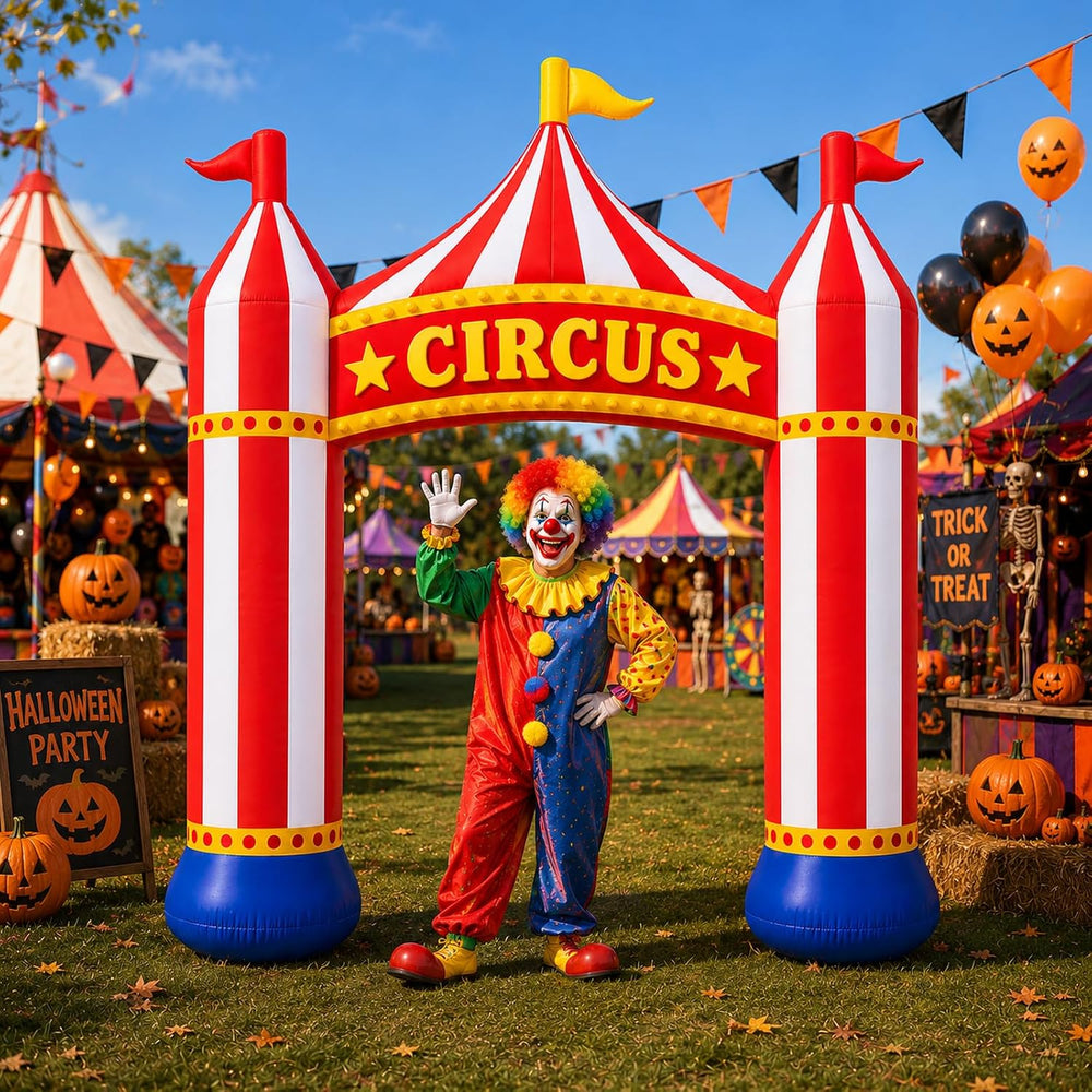11FT Inflatable Arch Circus Tent, Carnival Party Decorations Outdoor