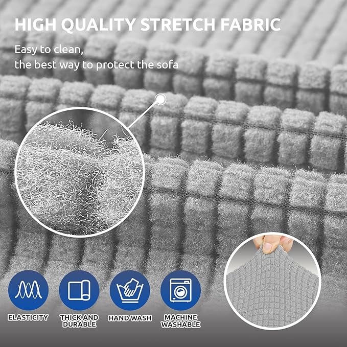 KEKUOU Stretch Loveseat Sofa Cover Slipcover, Couch Covers - Image 5