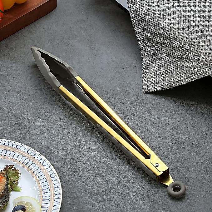 Gold Cooking Tongs, Berglander Heavy Duty Food Tongs - Image 2
