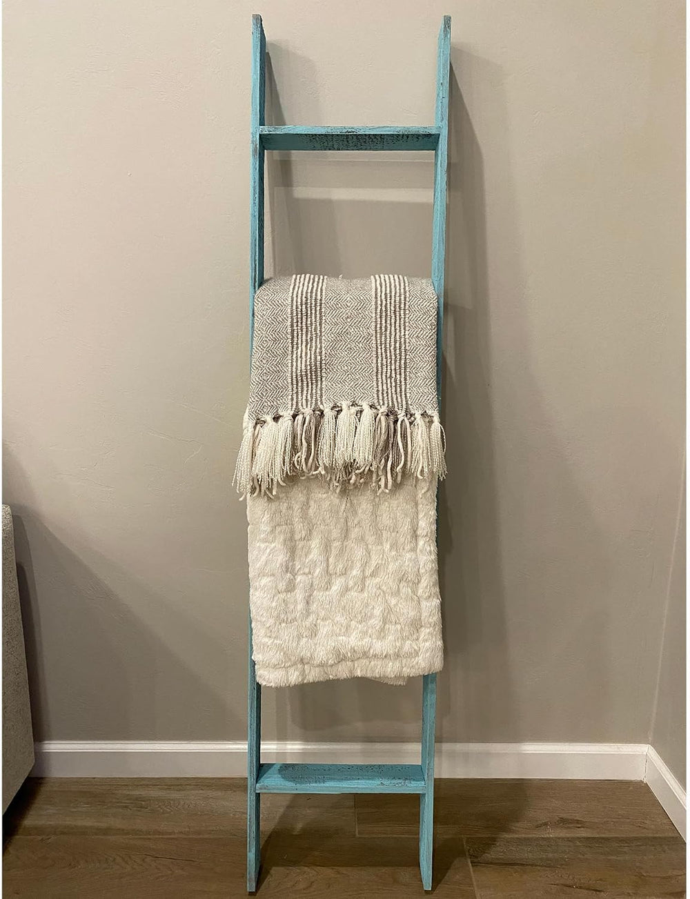 BARNWOODUSA Reclaimed Wood Bookcase Ladder 5 Foot, 5-Foot, Turqouise | Instan...