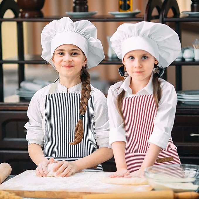 2 Pack Stripes Kids Apron, Kids Cooking Aprons - Image 6