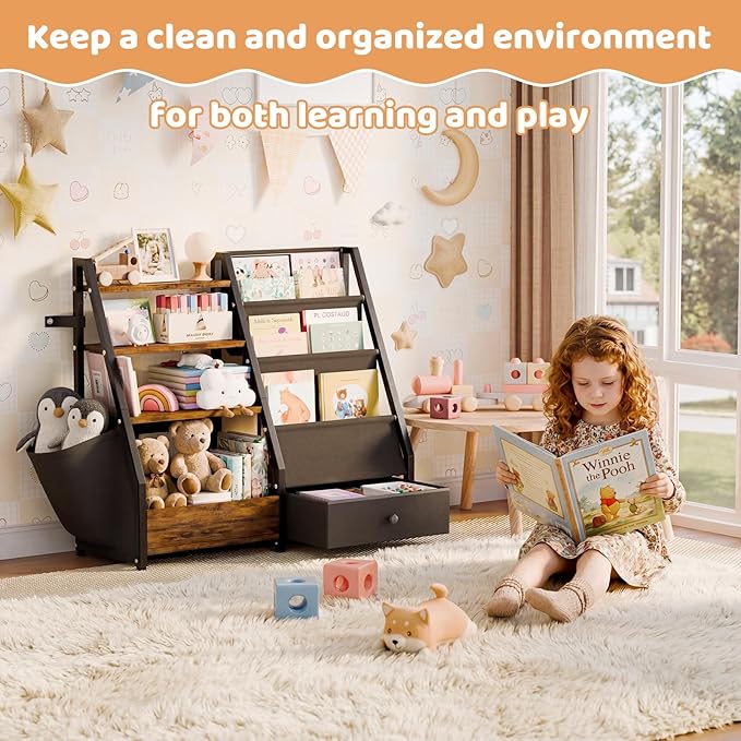 HAVLOTII Kids Bookshelf and Toy Storage - Image 5
