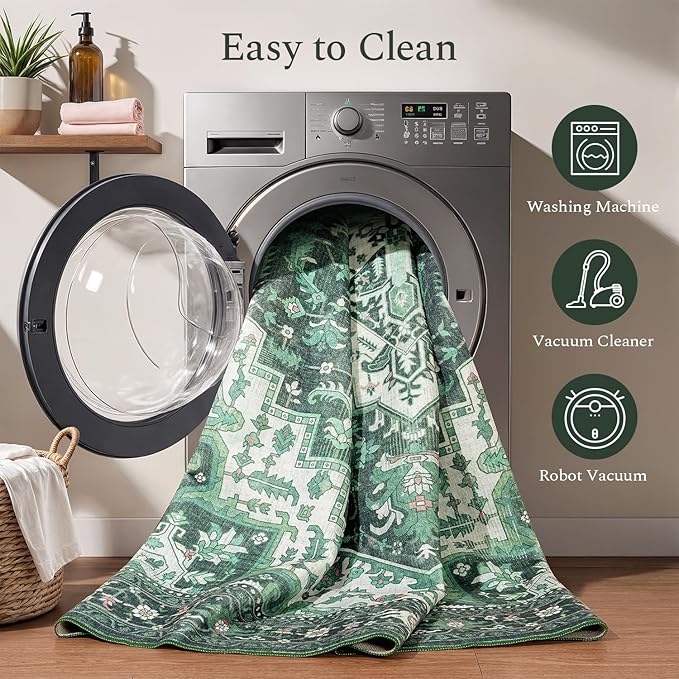 Rugflix 3x5 Area Rugs for Living Room, Machine Washable Rug Non Slip Stain - Image 2