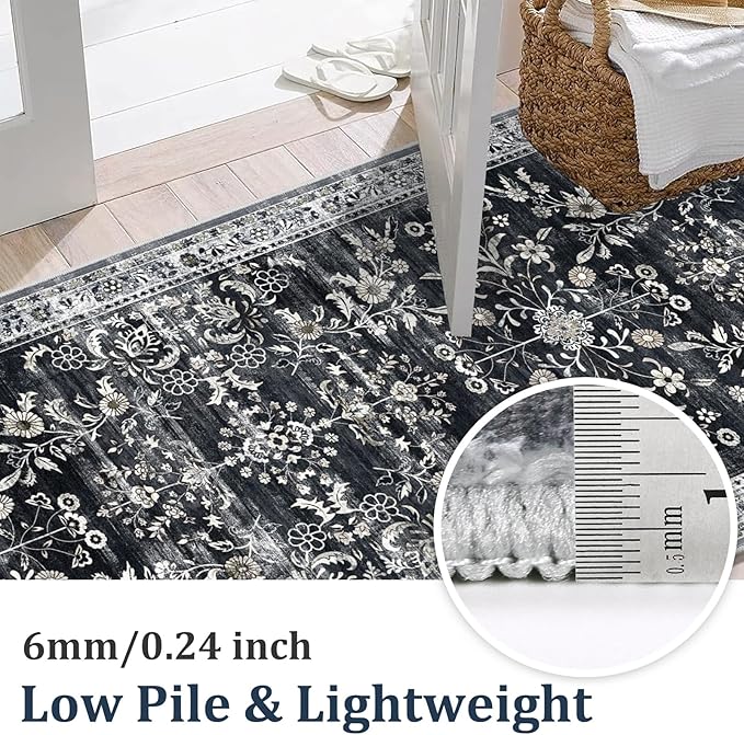 Yamaziot Washable Runner Rug 2x10 – Non Slip Boho Floral Hallway Runner Rug - Image 2