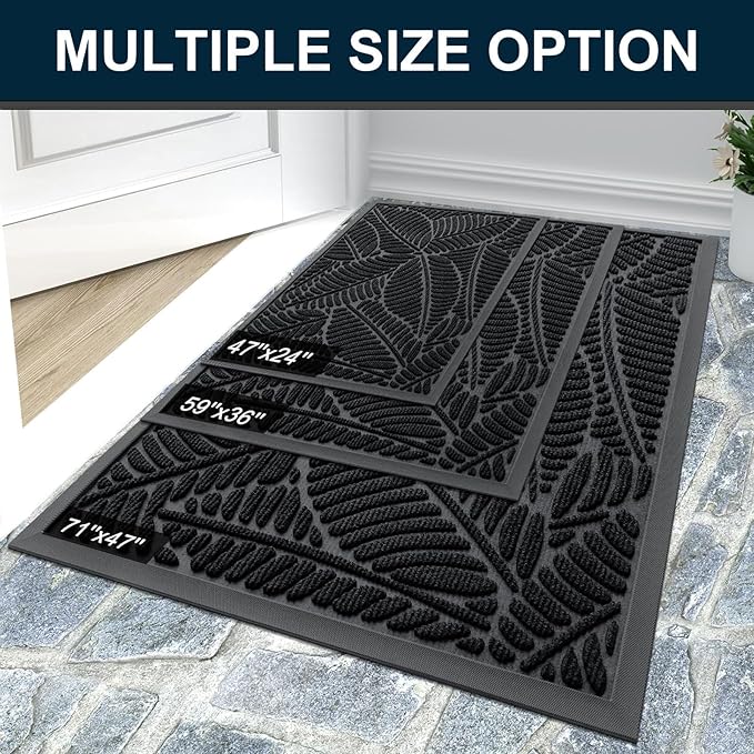 Colorxy Waterproof Doormat, Sturdy Natural Rubber Front Indoor Mat, Non Slip - Image 7