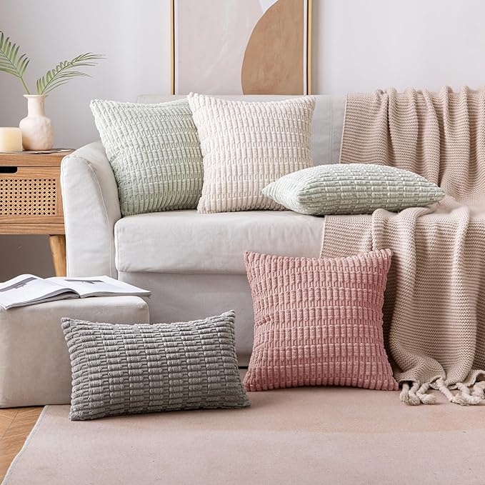 MIULEE Pack of 2 Corduroy Decorative Throw Pillow Covers 20x20 Inch Soft Boho - Image 3