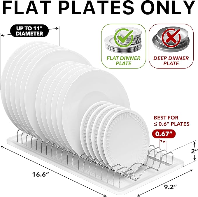 Simple Houseware 2 Pack Stainless Steel Plate Drying Rack - Image 4