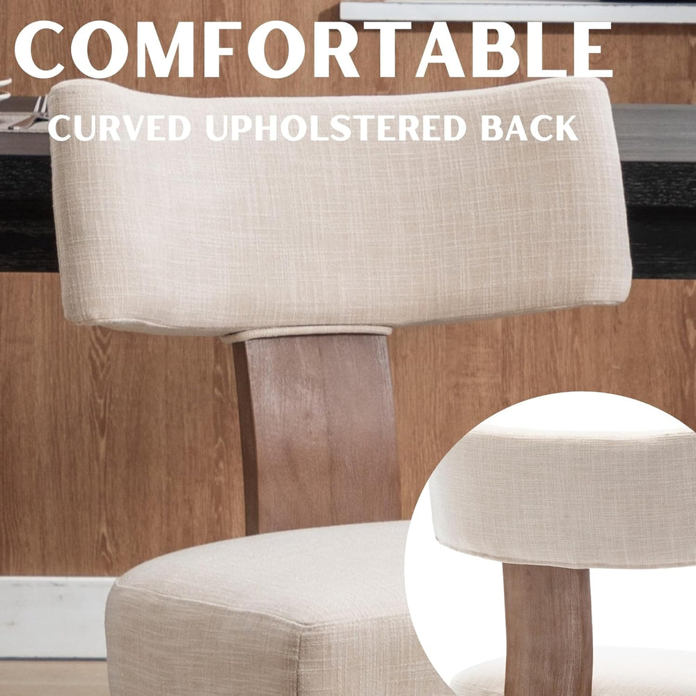 RIVOVA Mid Century Modern Dining Chairs Set of 6 Upholstered Linen Fabric Din...
