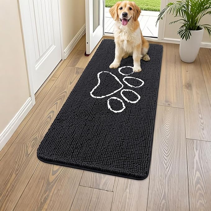 Smiry Dog Door Mat for Muddy Paws, Absorbent Dirt Trapper Non Slip Quick Dry by Smiry
