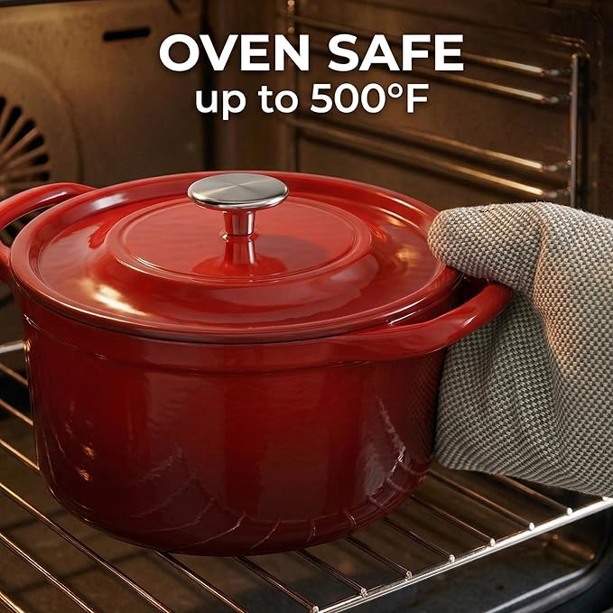 SUNHOUSE Enameled Cast Iron Dutch Oven Pot - 3 QT Dutch Oven - Image 7