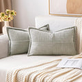 MIULEE Light Grey Corduroy Lumbar Pillow Covers 12x20 Inch 12x20 Inch by MIULEE