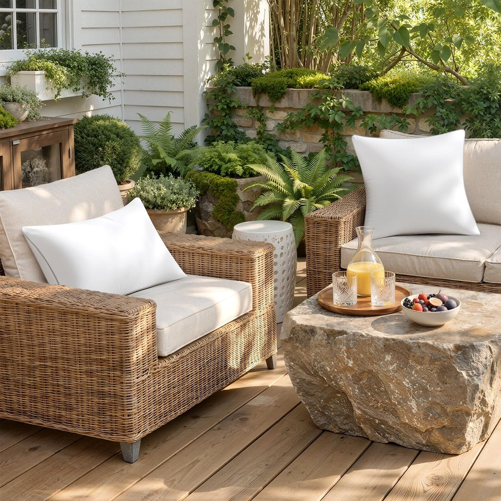 MIULEE 2 Pack 12x20 Outdoor Rectangle Pillow Inserts for Patio Sofa Garden | Waterproof Decorative Throw Pillow Inserts for Patio Sofa Garden Porch Couch