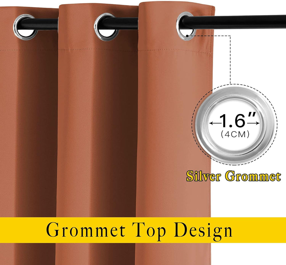 NICETOWN Burnt Orange Curtains for Windows 84 Inch Long, 2 Panels, W52xL84