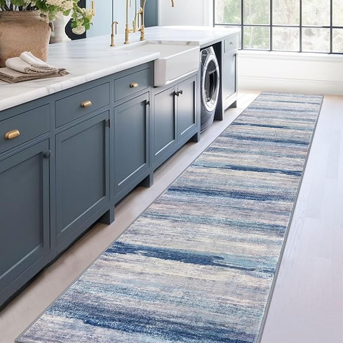 KOZYFLY Modern Abstract Washable Rug Runner 2.6x14 Hallway Rug Runner Non-Slip - Image 7