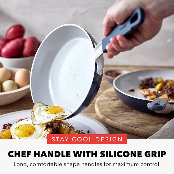 GreenPan x Bobby Flay 2 Piece- 8” and 10” Nonstick Frying Pan Skillet Set - Image 6